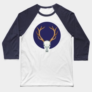 Blue deer's Skull Baseball T-Shirt